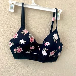 Victoria’s Secret pink black floral bra 34c